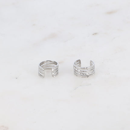 Boucles Earcuffs Sita - lignes ajourées et texturées