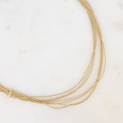 Collier Aseyam - 7 mailles serpent fines et anneau fixe