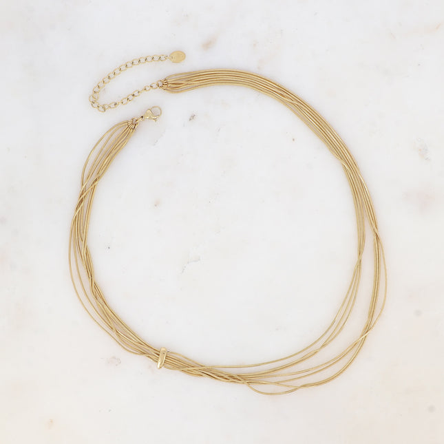 Aseyam Necklace - 7 fine snake links and fixed ring