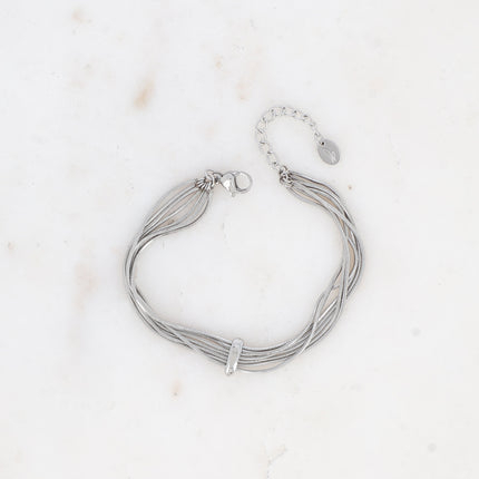 Bracelet Aseyam - 7 mailles serpent fines et anneau fixe
