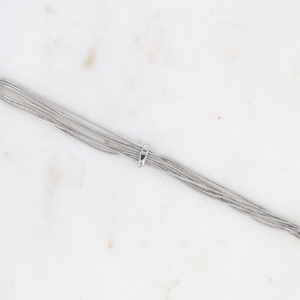 Bracelet Aseyam - 7 mailles serpent fines et anneau fixe