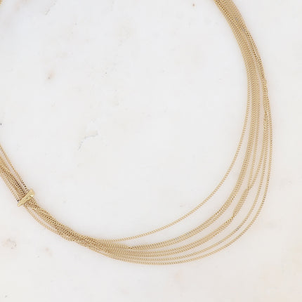 Collier - 7 mailles forçat fines et anneau fixe