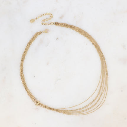 Collier - 7 mailles forçat fines et anneau fixe