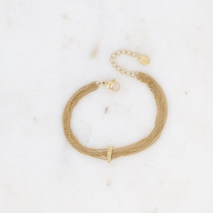 Bracelet - 7 mailles forçat fines et anneau fixe