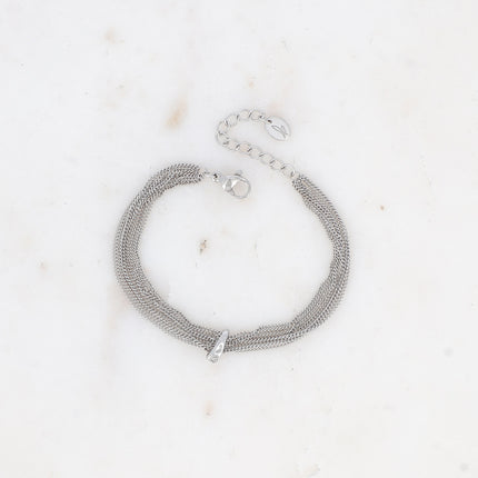 Bracelet - 7 mailles forçat fines et anneau fixe