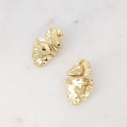 Boucles puces Larissa - motif végétal texturé