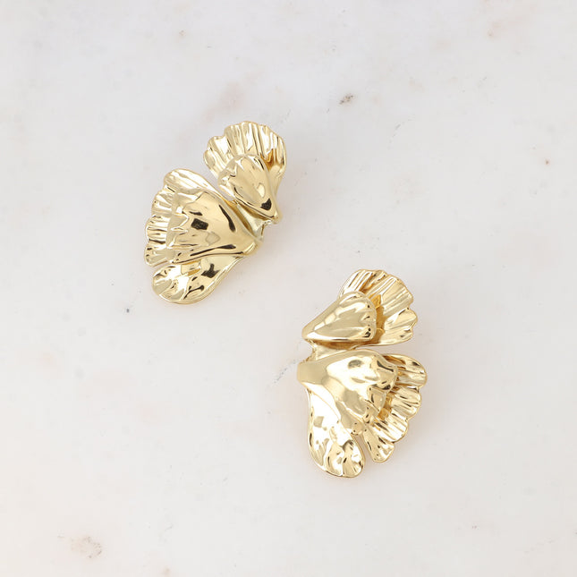 Boucles puces Larissa - motif végétal texturé