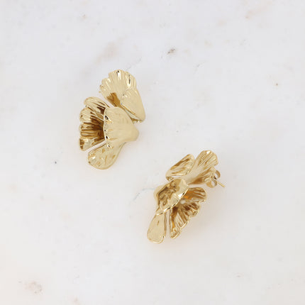 Boucles puces Larissa - motif végétal texturé