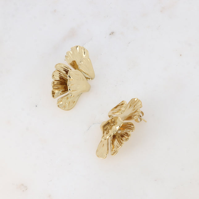 Boucles puces Larissa - motif végétal texturé