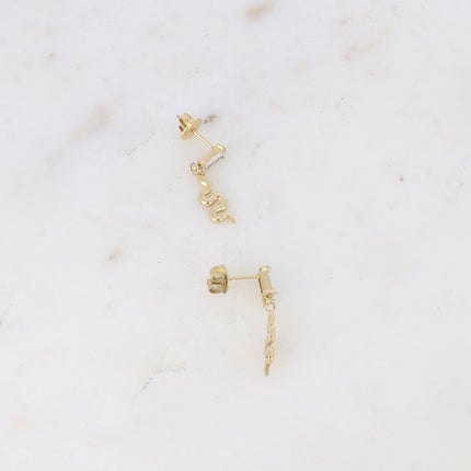 Boucles puces Aglaia - serpent et oxydes de zirconium