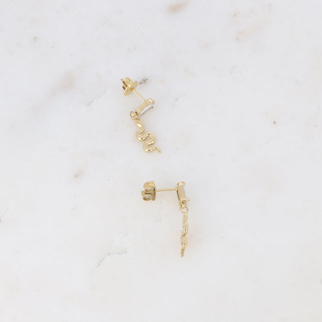 Boucles puces Aglaia - serpent et oxydes de zirconium