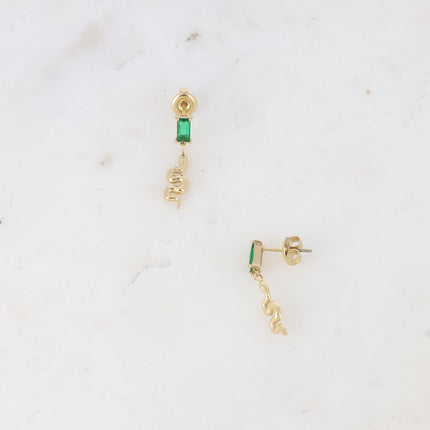 Boucles puces Aglaia - serpent et oxydes de zirconium