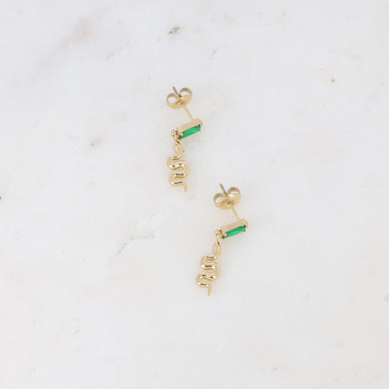 Boucles puces Aglaia - serpent et oxydes de zirconium
