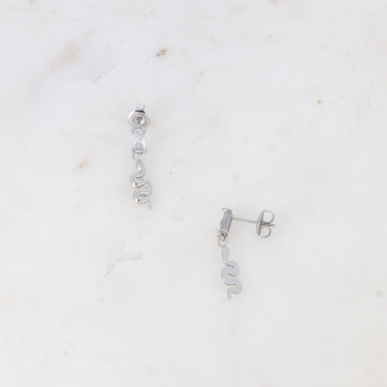 Boucles puces Aglaia - serpent et oxydes de zirconium
