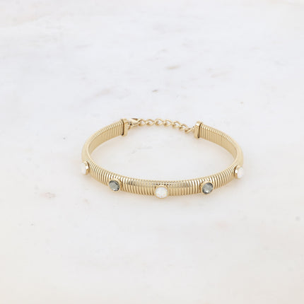 Jonc strié Eden - cristaux Swarovski® PP20