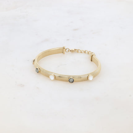 Jonc strié Eden - cristaux Swarovski® PP20