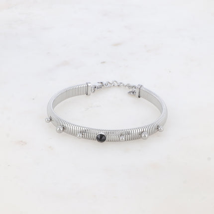 Jonc strié Tahlia - cristal Swarovski® PP20 et boules