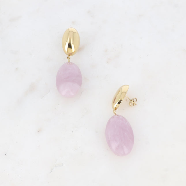 Boucles pendantes - ovale et acétate coloré