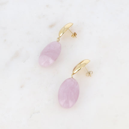 Boucles pendantes - ovale et acétate coloré