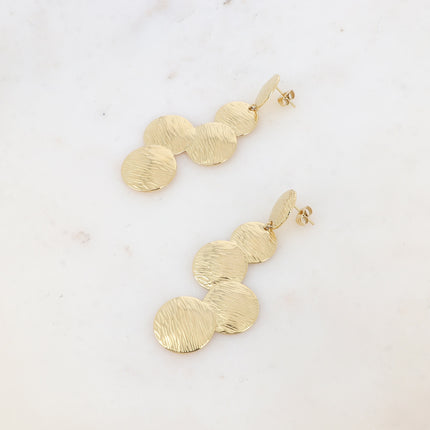 Boucles pendantes - formes rondes gravures zébrés