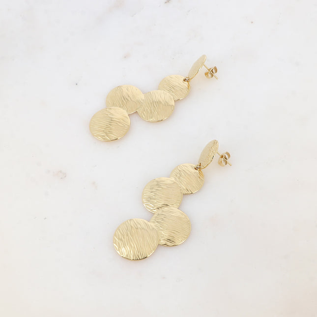 Boucles pendantes - formes rondes gravures zébrés