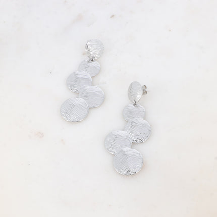 Boucles pendantes - formes rondes gravures zébrés