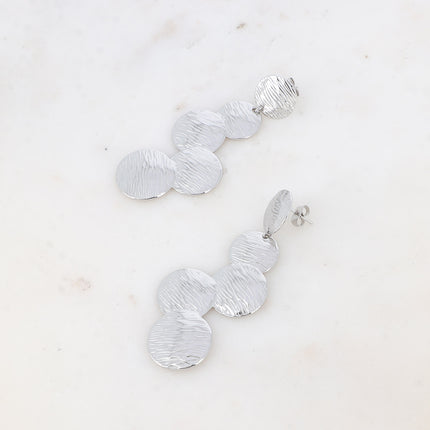 Boucles pendantes - formes rondes gravures zébrés