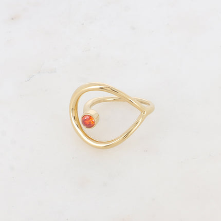 Bague - forme ajourée et cristal taillé