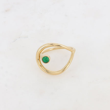 Bague - forme ajourée et cristal taillé