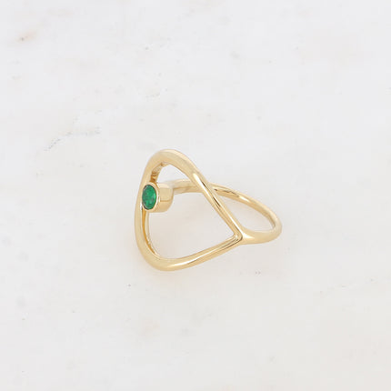 Bague - forme ajourée et cristal taillé