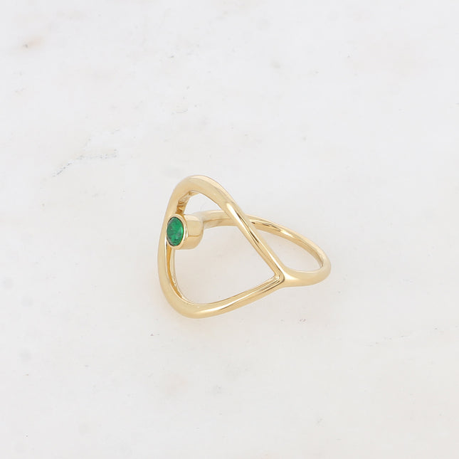 Bague - forme ajourée et cristal taillé