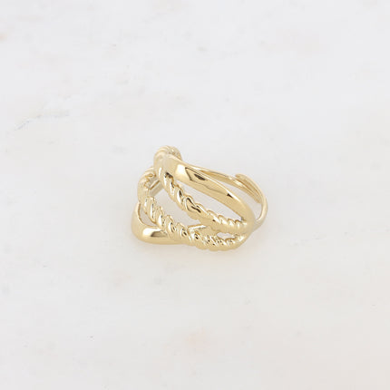 Bague - lignes entrelacées, tressées et lisses