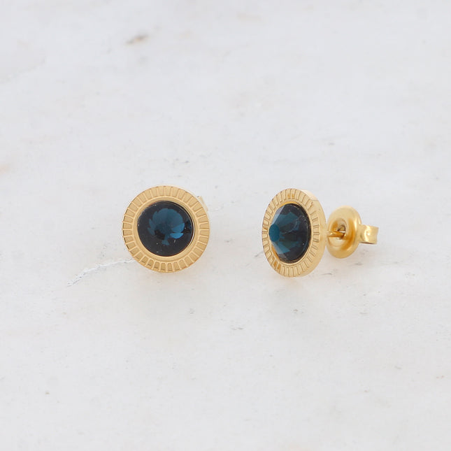 Boucles puces Miel - cristaux PP30
