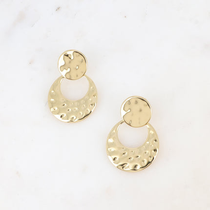 Boucles pendantes - formes rondes martelées
