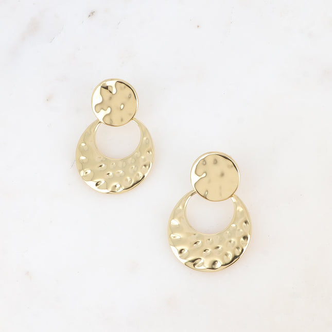 Boucles pendantes - formes rondes martelées