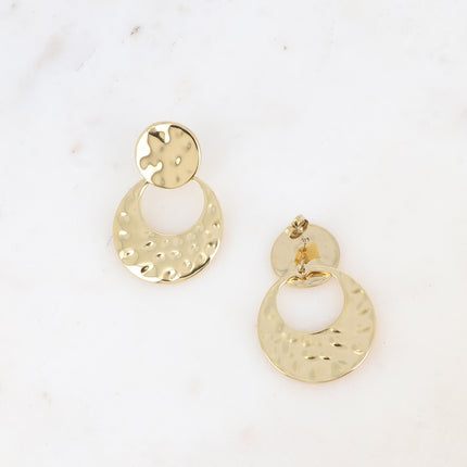 Boucles pendantes - formes rondes martelées