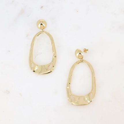 Boucles pendantes - boule et forme ajourée