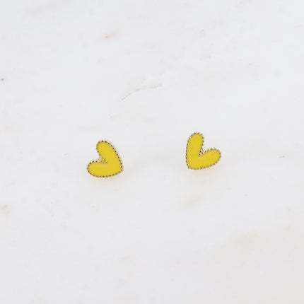 Boucles puces Yesenia - coeur émaillé