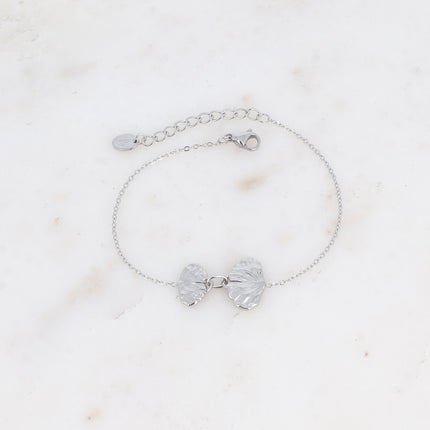 Bracelet Sierra - 2 feuilles de ginko texturées