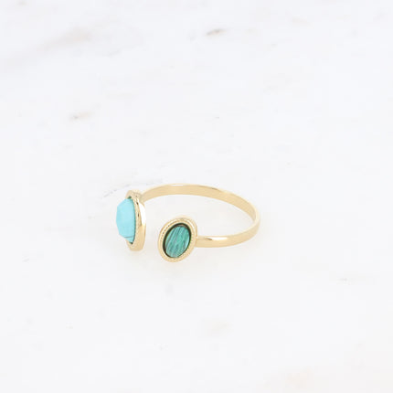 Bague - ouverture avant, 2 pierres naturelles