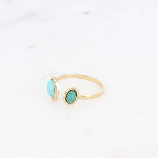 Ring - front opening, 2 natural stones