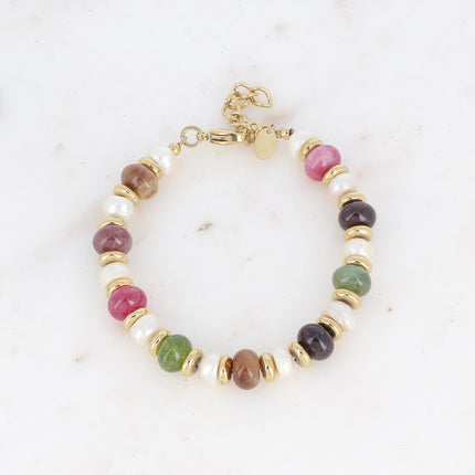 Bracelet Laïs - perles, pierres naturelles et perles d'eau douce