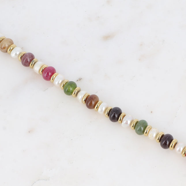 Bracelet Laïs - perles, pierres naturelles et perles d'eau douce