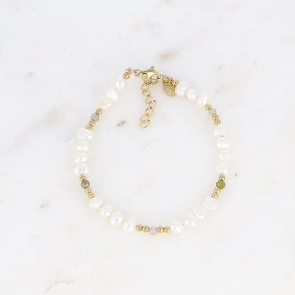 Bracelet Galice - perles, pierres naturelles et perles d'eau douce