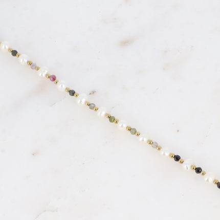 Bracelet - perles, pierres naturelles et perles d'eau douce