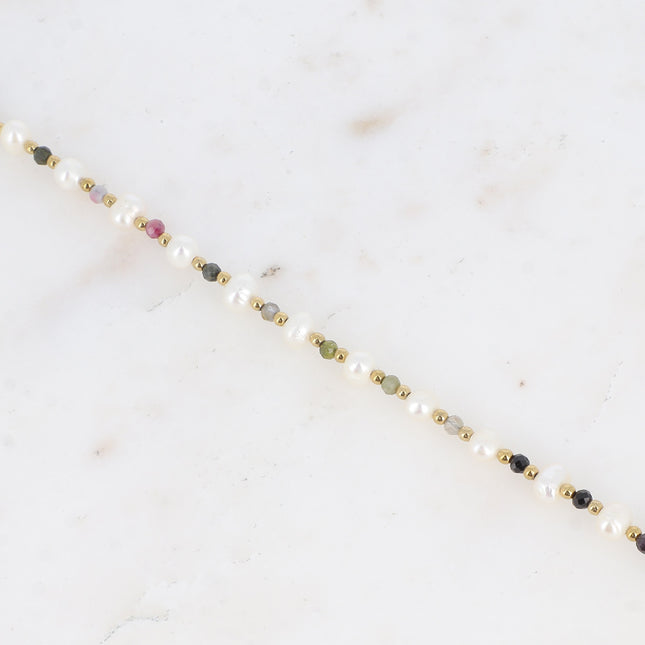 Bracelet - perles, pierres naturelles et perles d'eau douce