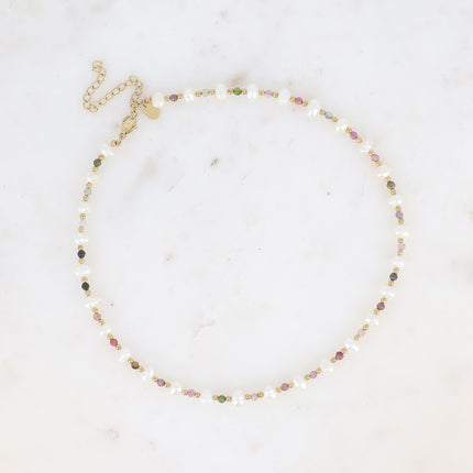 Collier - perles, pierres naturelles et perles d'eau douce