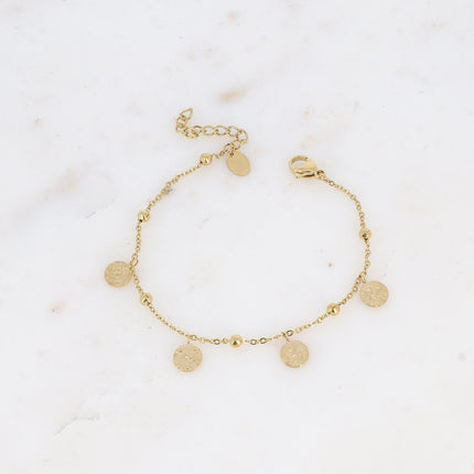 Bracelet Celestina - pampilles rondes martelées