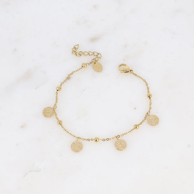 Bracelet Celestina - pampilles rondes martelées