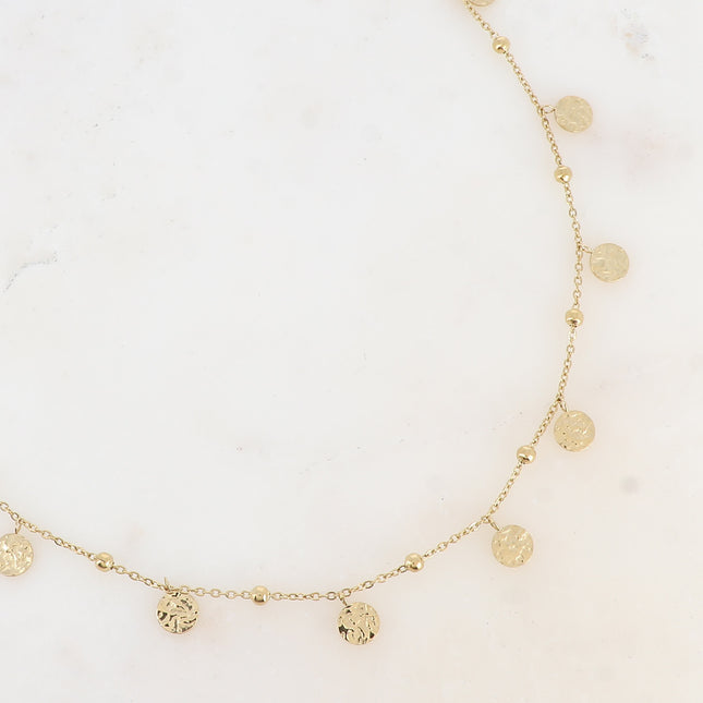 Collier Celestina - pampilles rondes martelées